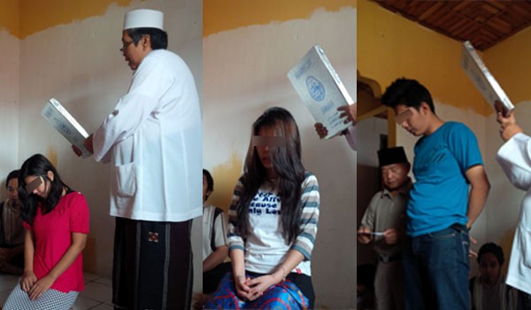 Diduga mesum, pasangan ini disumpah oleh warga