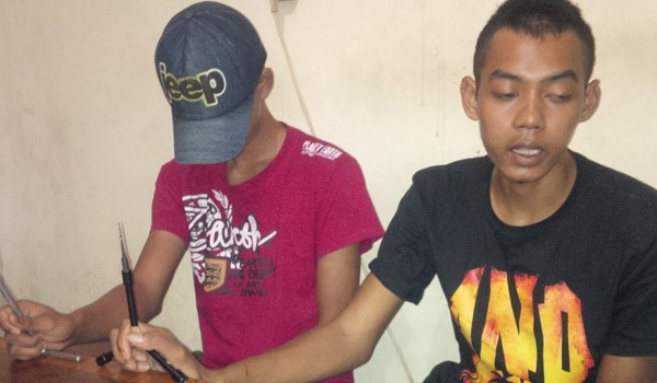 Dua pelaku pencurian motor, yang berhasil diamankan pihak kepolisian Fadli dan Saputra