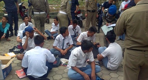 Pelajar dan gepeng yang terjaring razia di Bungo