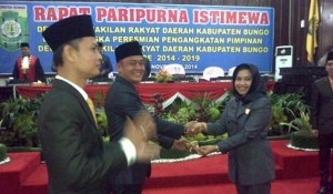 Pelantikan Ketua DPRD Bungo baru-baru ini