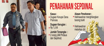 Sepdinal bersama dengan Pengacaranya Sarbaini