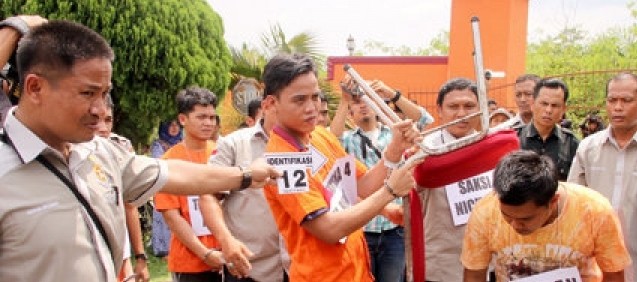 Rekonstruksi kasus pembunuhan Indra beberapa waktu lalu