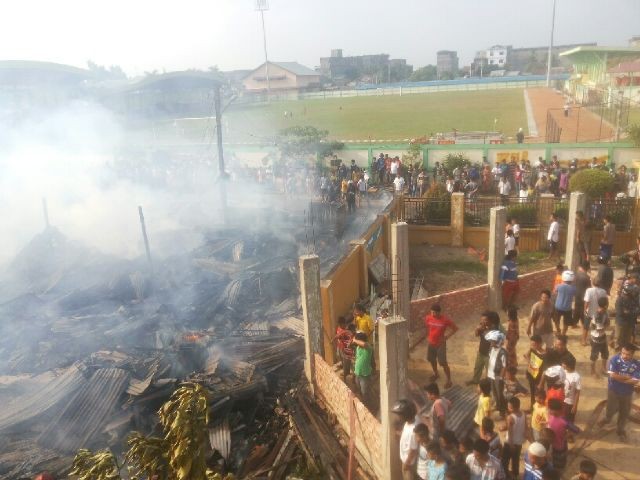 Saat kebakaran sedang berlangsung