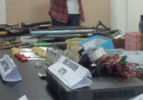 Barang bukti yang diamankan di Mapolda Jambi