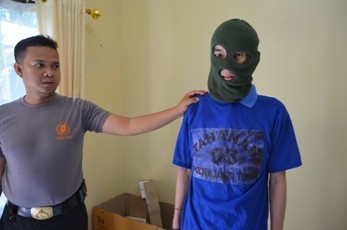 Tersangka Supriyono saat diamankan di Mapolsek Jambi Timur