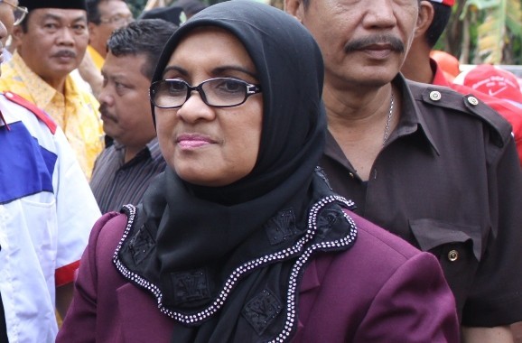 Hj Rahimah Ibrahim anggota DPRD Provinsi Jambi dari Demokrat yang juga istri Fachrori Umar