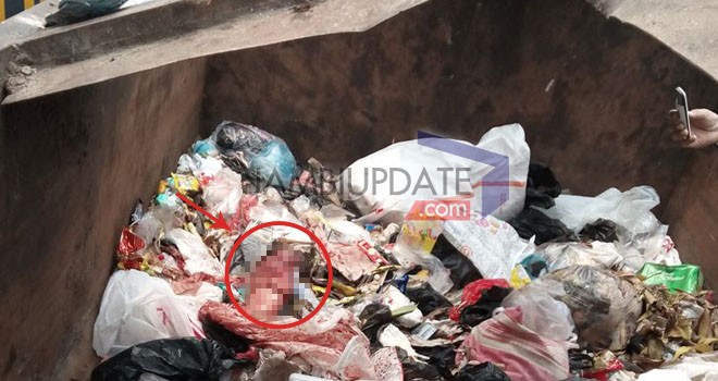 Orok bayi yang ditemukan di tong sampah Nusa Indah Selasa pagi ini (8/9).