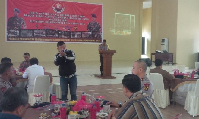 Sillaturrahmi Satuan Brimob Polda Jambi dengan awak media di Mako Brimob Jambi