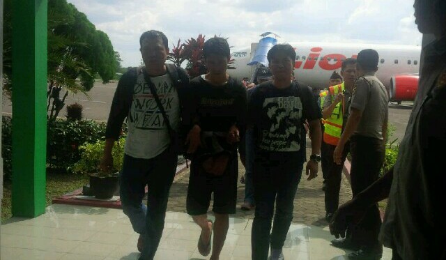 Dua pelaku penculikan yang disertai dengan pembunuhan Ali Khasim tiba di Jambi.