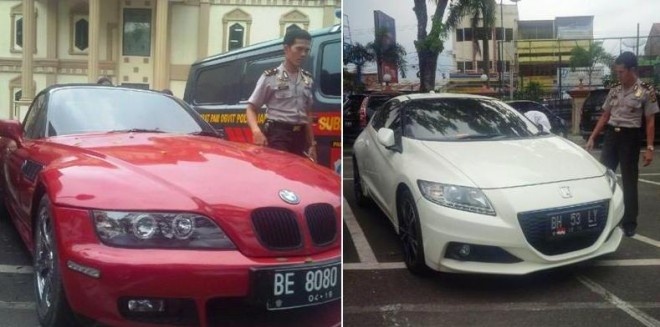 Dua kendaraan mewah ini diamankan polisi dari bandar narkoba di Seberang Kota Jambi, Agus Baithori (45)