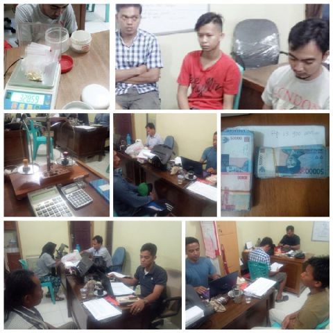 Tersangka dan barang bukti yang diamankan Polisi 