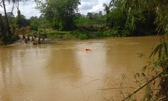 Lokasi tenggelamnya korban Ahmad Antoni di Sungai Batang Mesumai