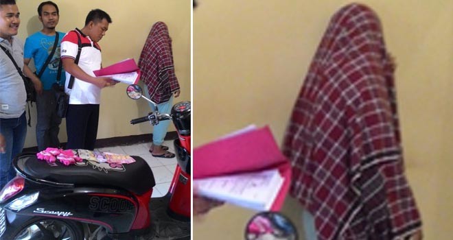 Rosita saat diamankan anggota Polres Tanjab Timur.