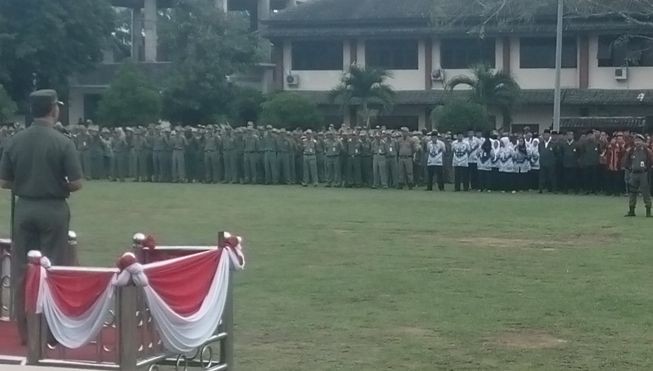 Walikota Jambi SY Fasha pimpin apel siaga di Pemkot Jambi pagi ini (21/1)