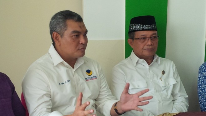 Ketua DPW Nasdem Agus Roni dan Ketua Dewan Pembina Fachrori Umar