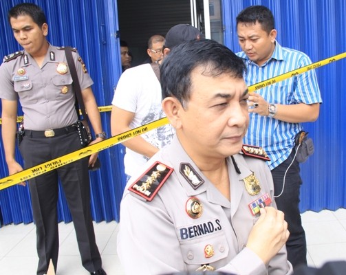 Kapolresta Jambi, Kombes Pol Bernard Sibarani, saat berada di lokasi kejadian, Sabtu (30/1).