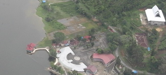 Penampakan Pesanggrahan Danau Kerinci dari udara