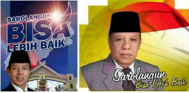Maryadi dan Madel sama-sama menggunakan slogan Sarolangun Bisa Lebih Baik sebagai jargon sosialisasi mereka