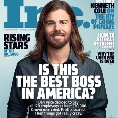 Dan Price saat menjadi model di cover sebuah majalah. FOTO : Twitter