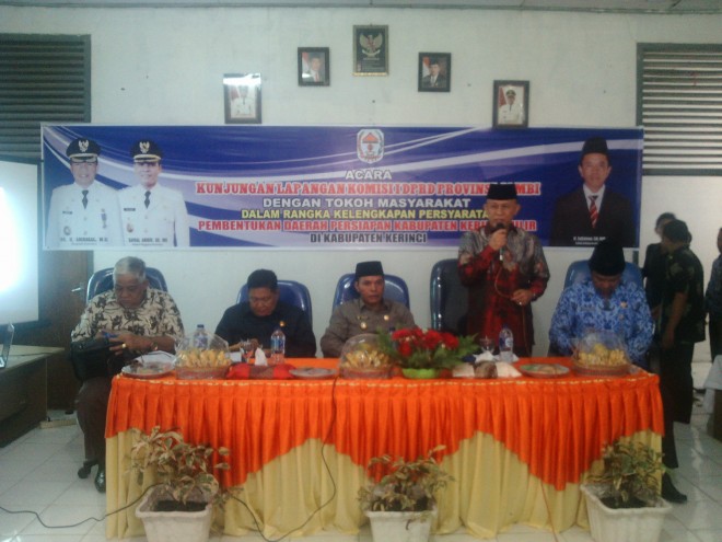 Acara pertemuan Komisi I DPRD Provinsi Jambi dengan Pemkab Kerinci. (F/IST)