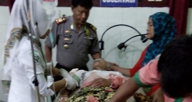 Korban pembacokan yang dirawat di RSU Kolonel Abundjani Bangko.