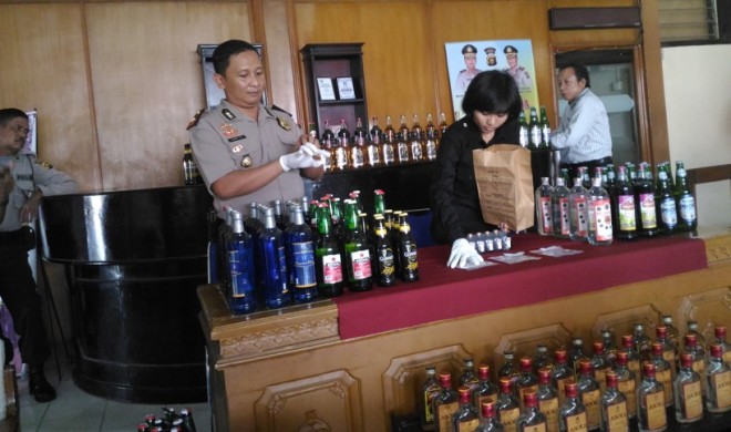 Barang bukti Miras yang disita Polres Batanghari