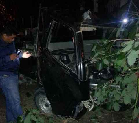 Mobil Pick Up yang terlibat kecelakaan Beruntun di Simpang RSUD Raden Mattaher 
