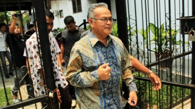 Aulia Tasman usai diperiksa penyidik Kejati Jambi beberapa waktu lalu.