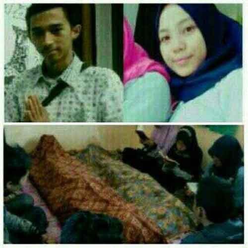 Dua mahasiswa UIN Suska Riau yang tewas tenggelam di Pantai Beting Aceh, Rupat Utara, Bengkalis, Riau. Foto: Riau Pos/jpg
