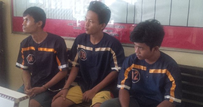 Tiga Preman yang diamankan Polsek Jambi Selatan.