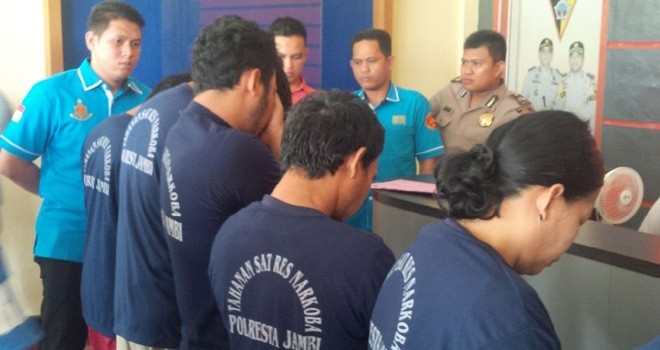 Pelaku penyalahgunaan narkoba yang Diamankan Polresta Jambi.