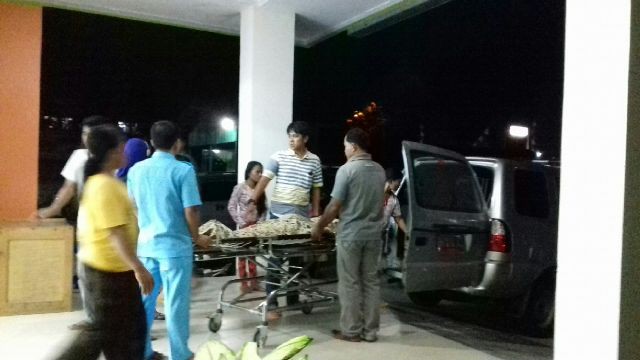 Korban saat dibawa ke RSUD H Hanafie.