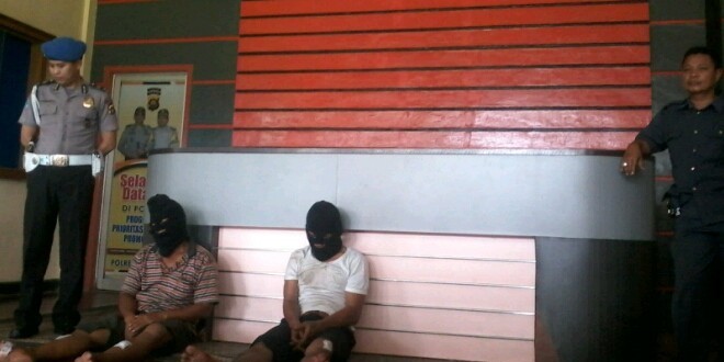 2 Perampok SPBU di aurduri, yang diamankan Polresta Jambi beberapa waktu lalu.