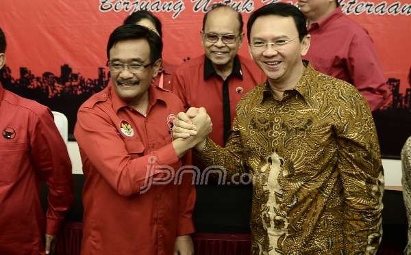  Basuki Tjahaja Purnama dan Djarot Saiful Hidayat di kantor DPP PDIP, Jakarta, Selasa (20/9). Foto: Fathra N Islam/JPNN.com