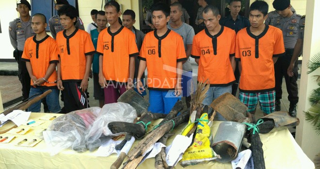 9 pelaku pembakaran lahan yang berhasil diamankan oleh Jajaran Polres Tebo.
