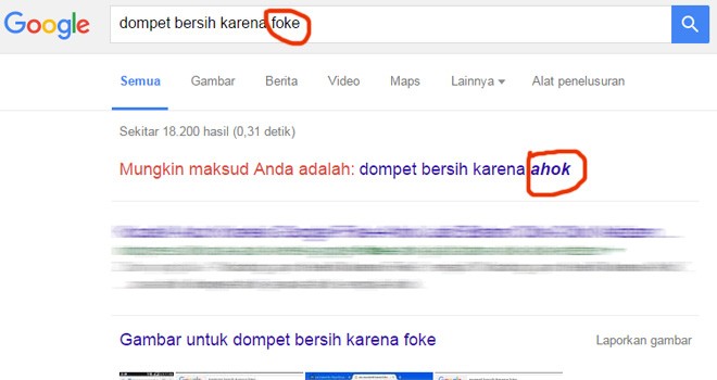 Screanshot mesin pencarian google.