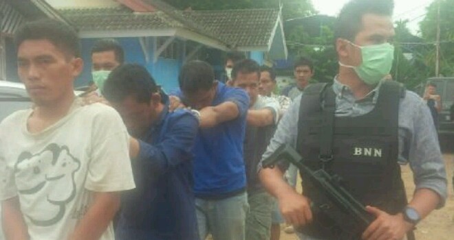 Lima orang yang diamankan di BNNP Jambi.