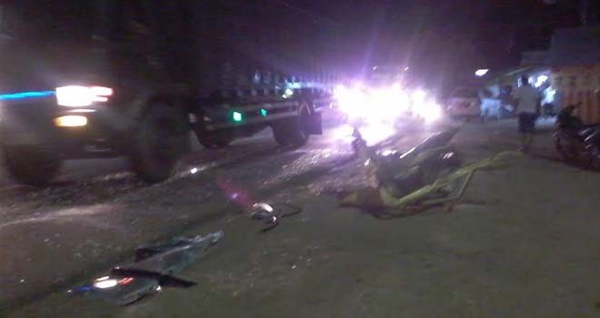 Kecelakaan yang terjadi di jalan lintas Jambi-Bulian KM 12 tepatnya di depan Gapura Citra Raya City, Mendalo.