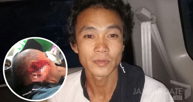 Pelaku pembacokan yang berhasil diamankan Kasat Reskrim Polres Bungo.