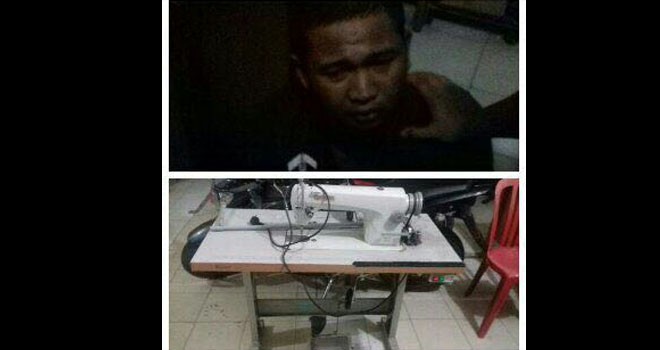 Pelaku pencurian di sebuah rumah yang berhasil diamankan oleh pihak kepolisian.