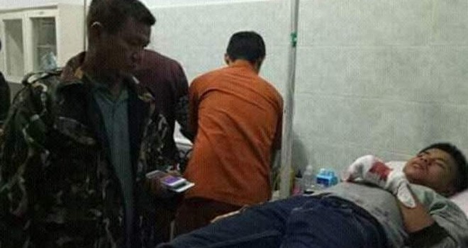 Salah satu korban mendapatkan perawatan di rumah sakit Kerinci.
