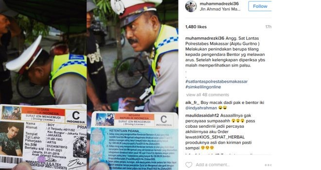 SIM Boy Anak Jalanan. Foto : Instagram.