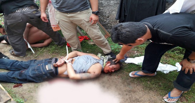 Pelaku pembunuhan keluarga Dodi Triono yang ditangkap polisi. Foto : Istimewa