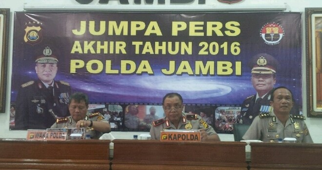 Jumpa pers akhir tahun Polda Jambi.