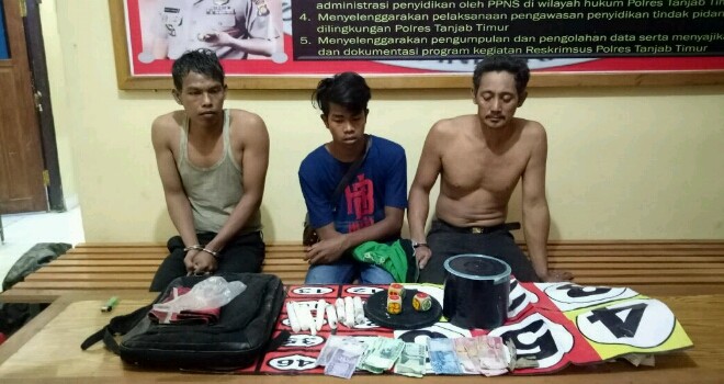 3 tersangka yang berhasil diamankan pihak kepolisian.