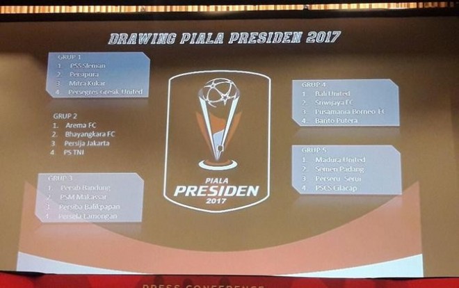Drawing Piala Presiden akhirnya dilakukan yang terdiri dari lima grup (Indra ES/Jawapos.com)