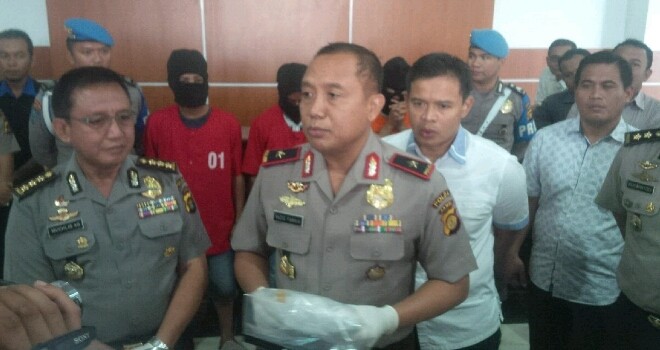 Kapolda Jambi, Brigjen Pol Yazid Fanani, saat pres release di lobi utama Polda Jambi, Kamis (2/2).