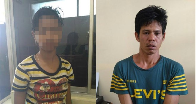 Pelaku (kanan) ayah sendiri tega perkosa anak kandungnya (kanan).