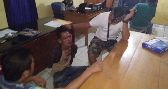 Pelaku curanmor yang berhasil diamankan pihak kepolisian.