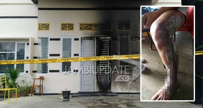 Rumah Komisioner KPU Tebo yang Dibakar.